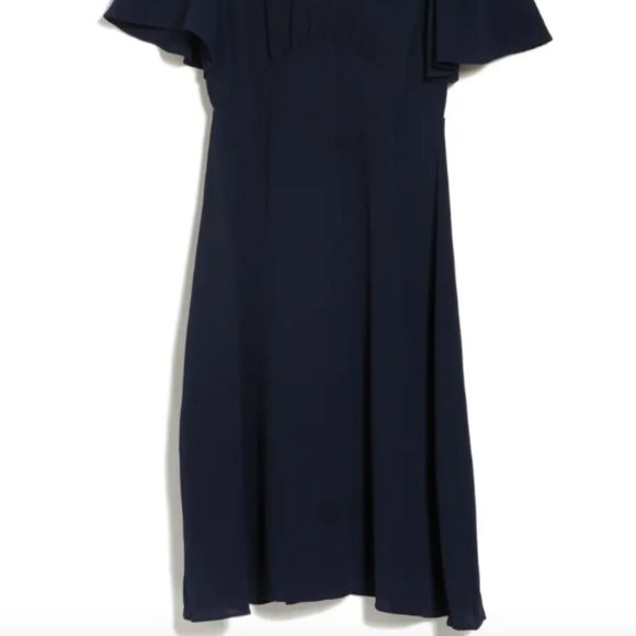 Nordstrom Julia Jordan Flutter Sleeve Midi Dress NAVY SZ 14 - NEW! - Picture 5 of 15